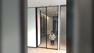 GRH porta scorrevole per balcone cucina in lega di alluminio e titanio bordo estremamente stretto tre linka