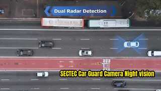 2026 SECTEC Telecamera di guardia per auto 24 ore su 24, 7 giorni su 7, Obiettivo di rilevamento del radar di parcheggio, Visione notturna, APP UBOXPRO, R continua