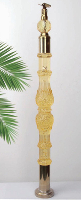 Baluster cristallino acrilico trasparente maniglia personalizzata dimensione oro di lusso decorativo acrilico Stai