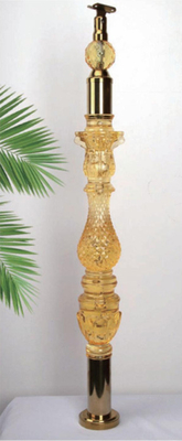 Baluster cristallino acrilico trasparente maniglia personalizzata dimensione oro di lusso decorativo acrilico Stai