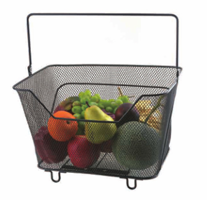 Moderno Stile Cesto Lavabile Metallo Nero Filtro Cesto Congelatore Organizzatore Cesto Di Stoccaggio Di Frutta Per Casa