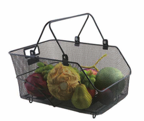 Moderno Stile Cesto Lavabile Metallo Nero Filtro Cesto Congelatore Organizzatore Cesto Di Stoccaggio Di Frutta Per Casa