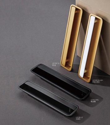 Ingrosso Lega di zinco Moderno Luxury Armadio Cucina Manicotti Matt Oro Nero Armadio Porta cassetto Arredamento Manicotti