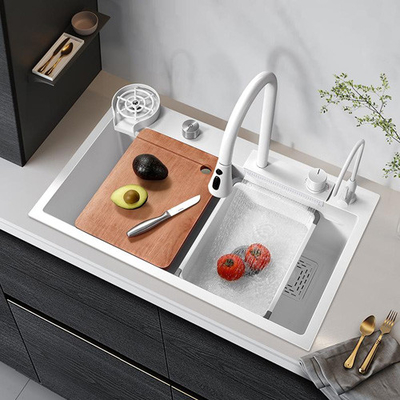 Hot Sale SUS304 201 vaschetto singolo lavandino da cucina in acciaio inossidabile Colore primario 60*45cm spazzolato Multi fatto a mano