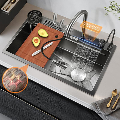 Hot Sale SUS304 201 vaschetto singolo lavandino da cucina in acciaio inossidabile Colore primario 60*45cm spazzolato Multi fatto a mano