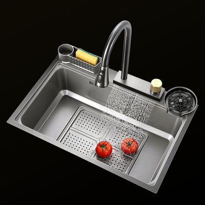 Hot Sale SUS304 201 vaschetto singolo lavandino da cucina in acciaio inossidabile Colore primario 60*45cm spazzolato Multi fatto a mano