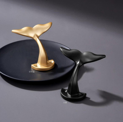 Modern Gold Black Cloth Coat Wall Hooks Hangers Heavy Duty Zinc Alloy Metal Wall Mounted Double Prongs