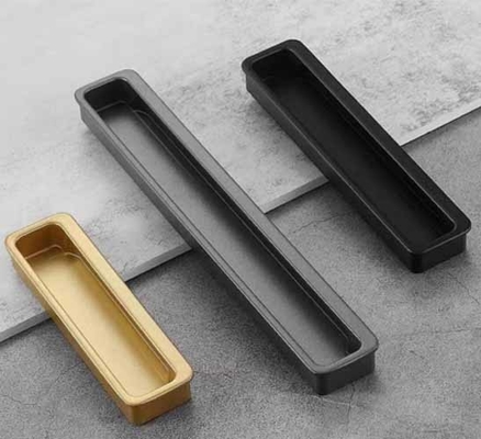 Maniglie di alluminio nascoste ufficio bagno centro armadio porta chiusura manopole tirate maniglie di mobili nero opaco