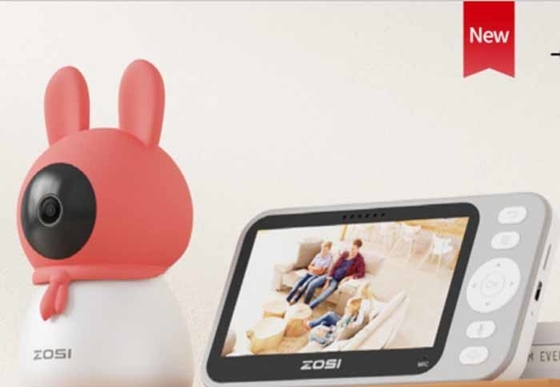 Monitor per bambini wireless di alta qualità da 5 pollici con visione notturna, sensore di temperatura integrato