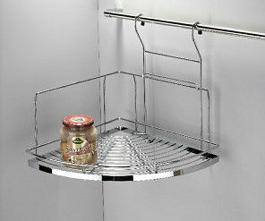 Angolo moderno dello scaffale di acciaio inossidabile degli accessori della cucina di colore d'argento doppio