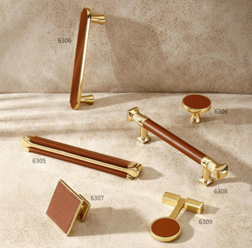 Gold Nordic Cucina cassetto Armadio ottone Tirare Maniglie Manicotti in rilievo Mobili Armadi Porte Grurling Grurled Maniglia