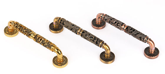 Oro Openwork floreale di lusso leggero del modello 24K dell'hardware della mobilia placcato