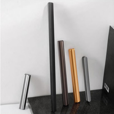 GRH Arredamento Camera da letto Cucina Hardware Oro spazzolato Senza slot Metallo Manico lungo Manico di alluminio