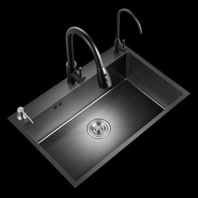 Grande lavandino multifunzione a slot singolo antigraffi LED Display digitale Cascata in acciaio inossidabile lavandino da cucina con tazza Wa