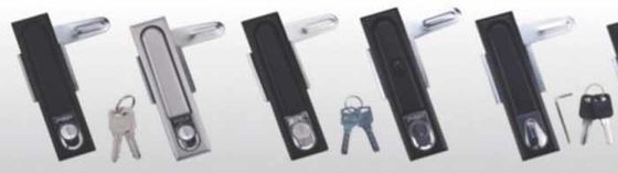 Serratura a scatto per attrezzature a filo, con leva di compressione in lega di zinco e cilindro a 5 perni