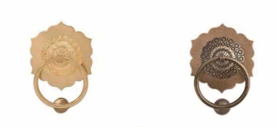 Superficie montata solido personalizzato di ottone testa di animale bussatore tirare maniglia anello di bronzo maniglia antica testa di leone bussatore