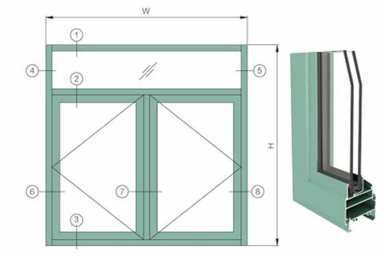 Australian Standards Container House Melbourne Finestre a doppio vetro Finestre scorrevoli in alluminio