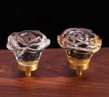 GRH Customized Molded Brass Crystal Furniture Cabinet Pulls Knobs Wooden Drawer Handles Cina